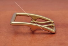 BIG HEAVY DUTY SOLID BRASS MIDDLE BAR DOUBLE PIN BELT BUCKLE LEATHERCRAFT BUCKLE
