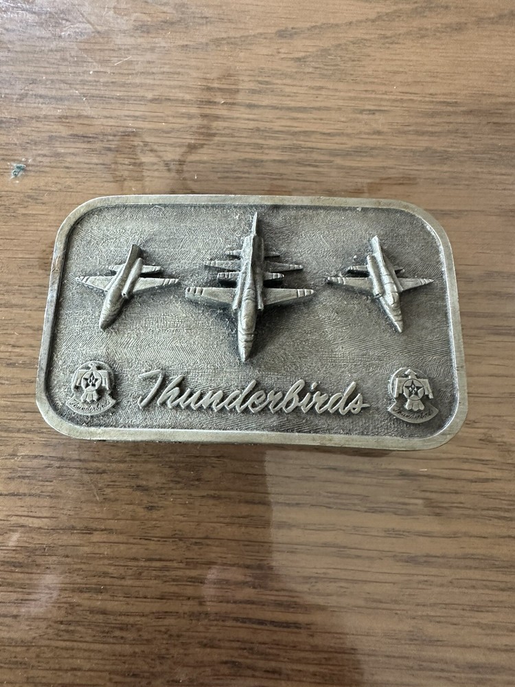VTG 1980s U.S. Air Force Thunderbirds Squadron Souvenir Belt Buckle. DWK139