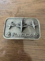VTG 1980s U.S. Air Force Thunderbirds Squadron Souvenir Belt Buckle. DWK139