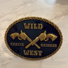 Custom Belt Buckle Card Holder, Colbolt Blue And Gold, One Of A Kind.