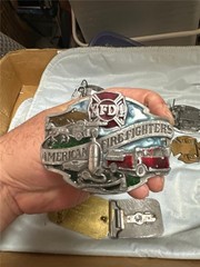 Huge Vintage Firefighter Belt Buckle Lot of Nine Buckles