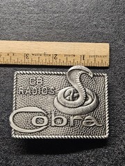 Vintage Cobra CB Radios Belt Buckle Lewis Buckles Chicago Advertising Snake Logo