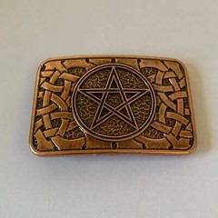 Pentagram Celtic Knot Belt Buckle Five Pointed Star Rectangular Occult Wiccan