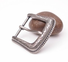 Texas Flower Carved Antique Silver Western Cowboy Buckle fit Leather Belt 1-1/2&Prime;