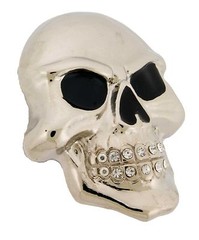 Skull Belt Buckle Silver Metal Gothic Tattoo Fashion Pirate Halloween Costume