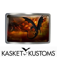 Dragon Belt Buckle – Gothic Sci-fi Fantasy Rectangle Belt Buckle – 716