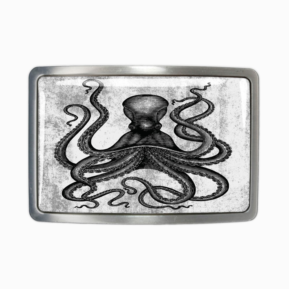Kraken Belt Buckle – Octopus Art Marine Biology Handmade Belt Buckle – 1001-2