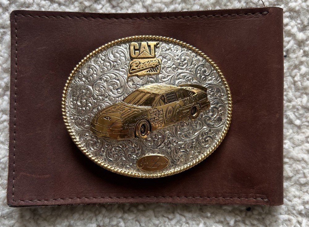 Caterpillar CAT Equipment Gold Silver Plate Belt Buckle NASCAR 96 David Green