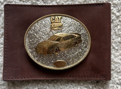 Caterpillar CAT Equipment Gold Silver Plate Belt Buckle NASCAR 96 David Green