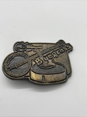 Bluegrass Music Guitar Banjo Fiddle 3D Belt Buckle Brass Music 3×2.5 Hillbilly *