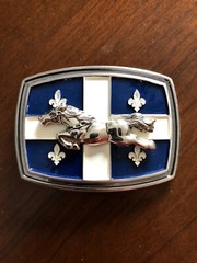 Quebec Flag Fleur De Lys Western Horse Quebecois Metal Unisex Men’s Belt Buckle