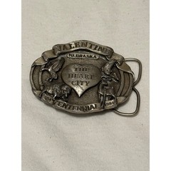 Vintage Siskiyou Belt Buckle Silver Excellent 1984 Valentine NE Centennial Retro