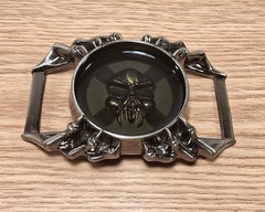 Skull Belt Buckle Biker Gothic Skeleton Vampire Fangs Dark Metal Pewter Finish