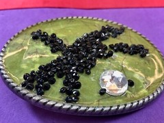 Unique IVAN western belt buckle – Stone Art Artisan pattern starfish design