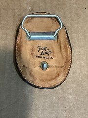 Used Hand Tooled Stitched Leather Tony Lama 1980’s Van Desert Motif Belt Buckle