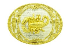 Scorpion Belt Buckle Zodiac Sign Gothic Rodeo USA Cowboy Western Silver Metal TX