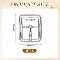 4Pcs Single Prong Belt Buckle 0.63&Prime; ID Curved Bow Buckle for Belt, Silver