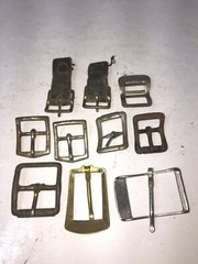Lot of 10 Vintage Metal Belt Buckles Tack Bridle Patina Crafts Welding Art