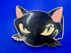 Black Kitty Cat Cartoon Anime Novelty Gift Enamel Belt Buckle