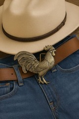 Brass Rooster Belt Buckle Country Western Chicken Art Cowboy Rodeo Gift Buckle