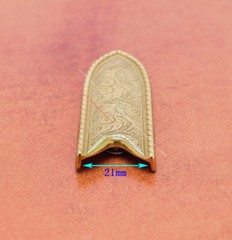 25mm Brass Plated Western Flower Rodeo Leathercraft Belt Buckle Tip 2 Pcs Set
