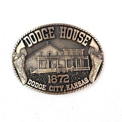 Dodge House Kansas 1872 Belt Buckle Bronze Tone Western Limited Edition