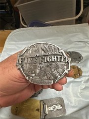 Huge Vintage Firefighter Belt Buckle Lot of Nine Buckles
