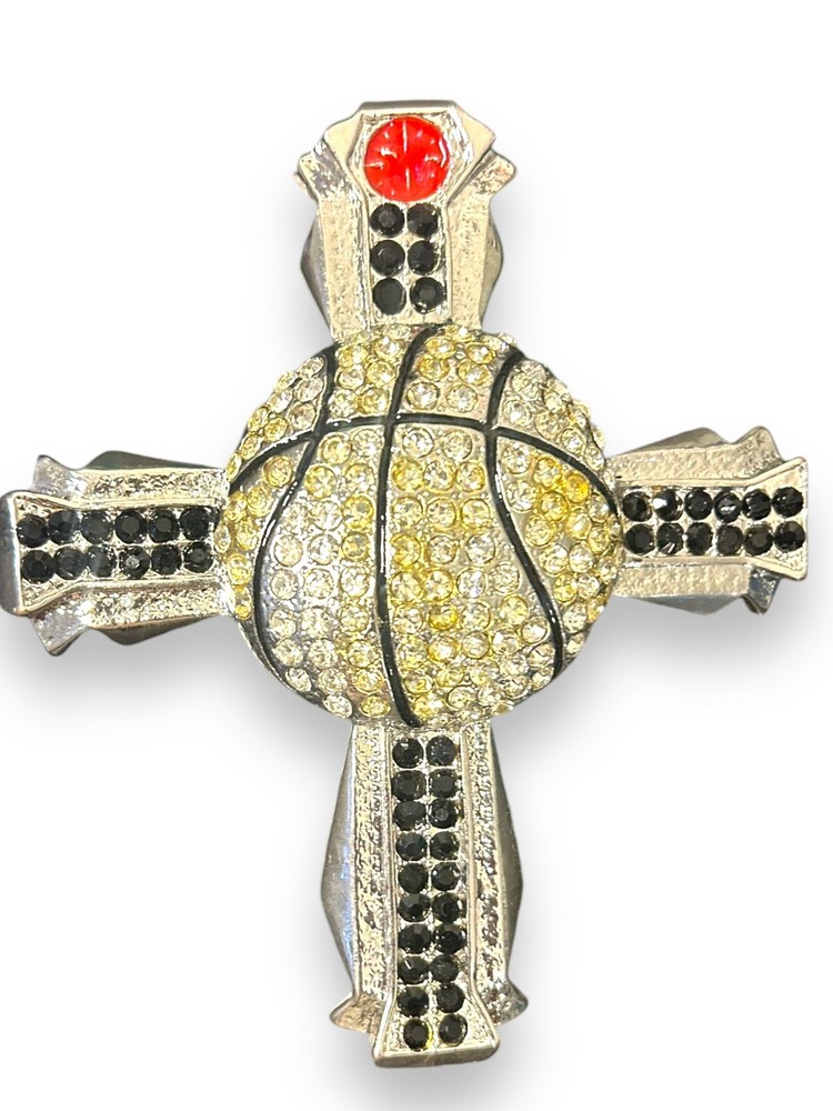BASKETBALL BLING KING BELT BUCKLE LARGE SPARKLING NEW halloween