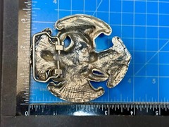 Many Skulls Maltese Iron Cross Artisan Cast? Awesome RARE Unknown! Belt Buckle