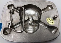 Jolly Roger Pirate Flag Belt Buckle Crossbones Skulls