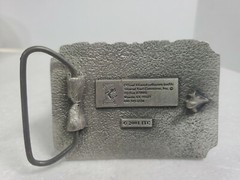 Official 2002 Iditarod Trail metal belt buckle