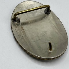 Vtg Western Cowboy Roping Bull Rider Rodeo German Silver Belt Buckle Two Tone
