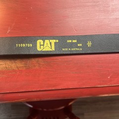 CAT Diesel Power Logo Black Leather Belt Men’s Size 32”