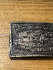 Vintage Wells Fargo and Company Bankers and Forwarders Rectangular Belt Buckle