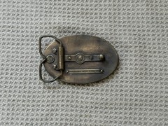 Vintage 1978 Bergamot Brass Works Floral Belt Buckle J-48 Bronze Western USA