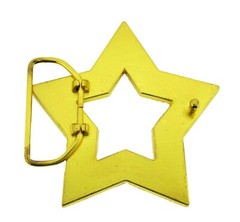 High-end Classic Love Gold Star Belt Buckle Metal Rhinestones Blinged Rock Dress