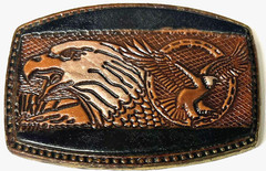 Eagle Engrave Leather Buckle Made In USA(3”-”2 1/2” )Fit for 1-1/2” Wider belt,