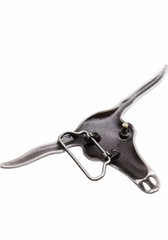 Unisex Belt Buckle Fashion Dark Silver Metal Bull Texas Long Horn Skull z092