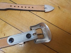 Alpaca Mexico 3-Piece Buckle Set w/ Justin Ivory Leather Belt Size 30