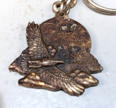 Vintage Great American Products Pewter Religious Keychain USA