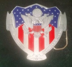 U.S. Army Belt Buckle Come Get Some Red White Blue Great American Products 2007