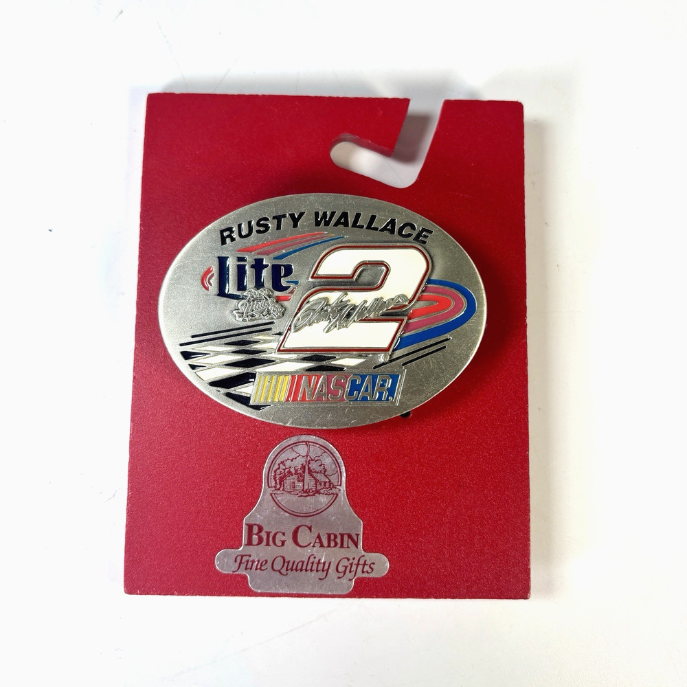 Rusty Wallace #2 Miller Lite Belt Buckle Limited Edition #2888 Pure Pewter 3&Prime;