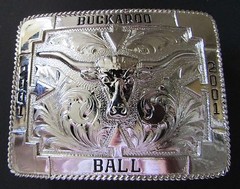 Clint Orms « Longhorn Steer » Buckaroo Ball Santa Fe 2001 Belt Buckle