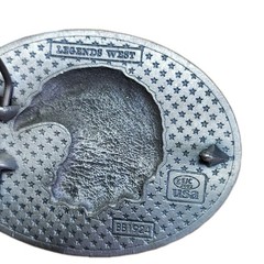 Vintage Bald Eagle Head Mens Belt Buckle American Flag Legends West EJC 2002 USA