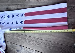 Vtg 1970s Miss Shaheen USA Flag Bicentennial Bell Bottom Pants Wide Leg 30×30⁠
