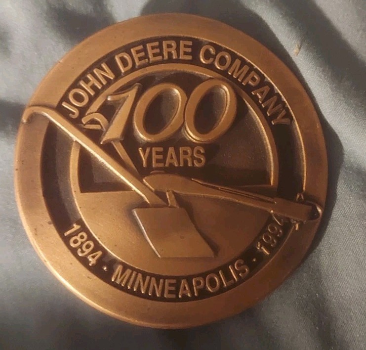 Spec Cast John Deere Minneapolis 100 Years Belt Buckle 1994