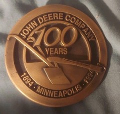 Spec Cast John Deere Minneapolis 100 Years Belt Buckle 1994