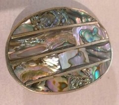 Vintage Mexico Alpaca with Inlaid Abalone Belt Buckle – Really Nice Old Buckle