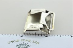 Antique Hickok Sterling Silver 925 Art Deco Belt Buckle with Black Enamel &lsquo;S&rsquo;