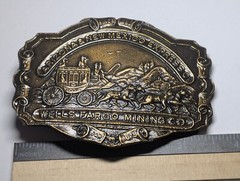 VINTAGE ARIZONA & NEW MEXICO EXPRESS CO WELL FARGO MINING COMPANY BELT BUCKLE
